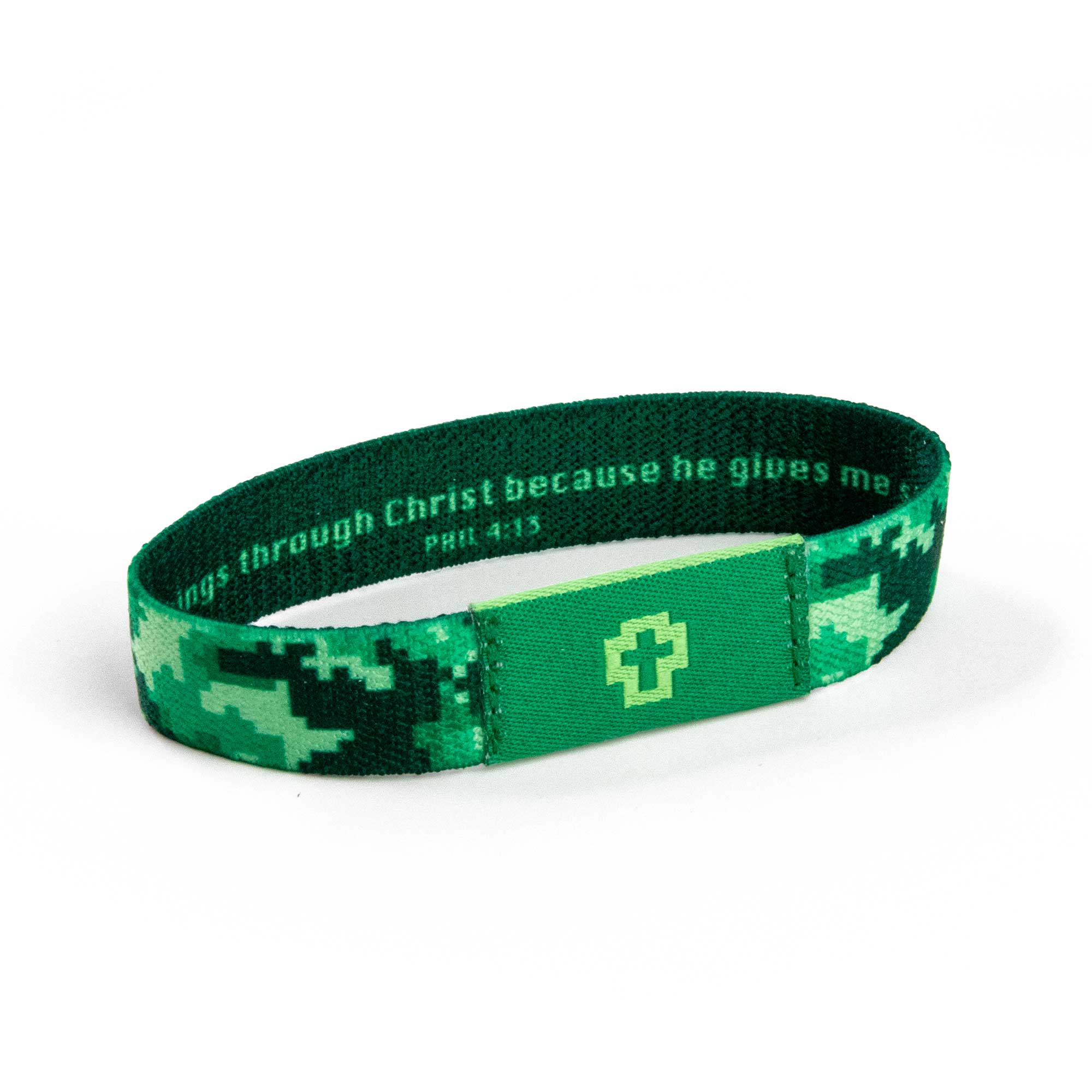 Lt Green and Dk Green — Crosses, Phil 4:13 Image